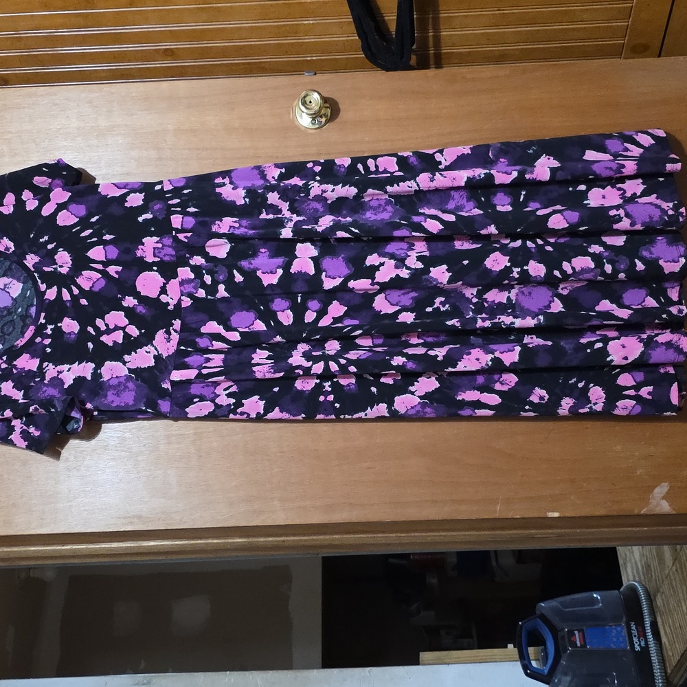 LuLaRoe Pink and Black Patterned Dress